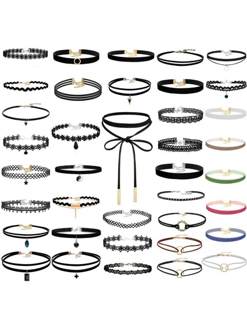 Stylish Black Choker Necklace Set for Women - Trendy Fashion Accessories